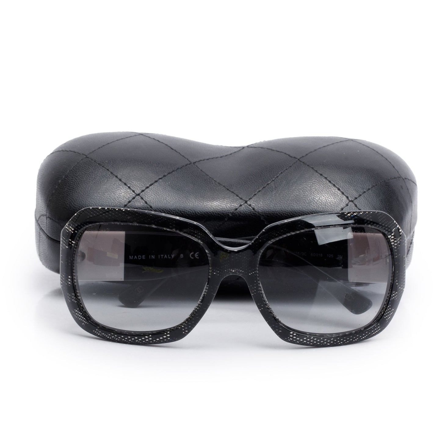 Chanel 5146 Black/White Acetate CC Logo Oversized Sunglasses