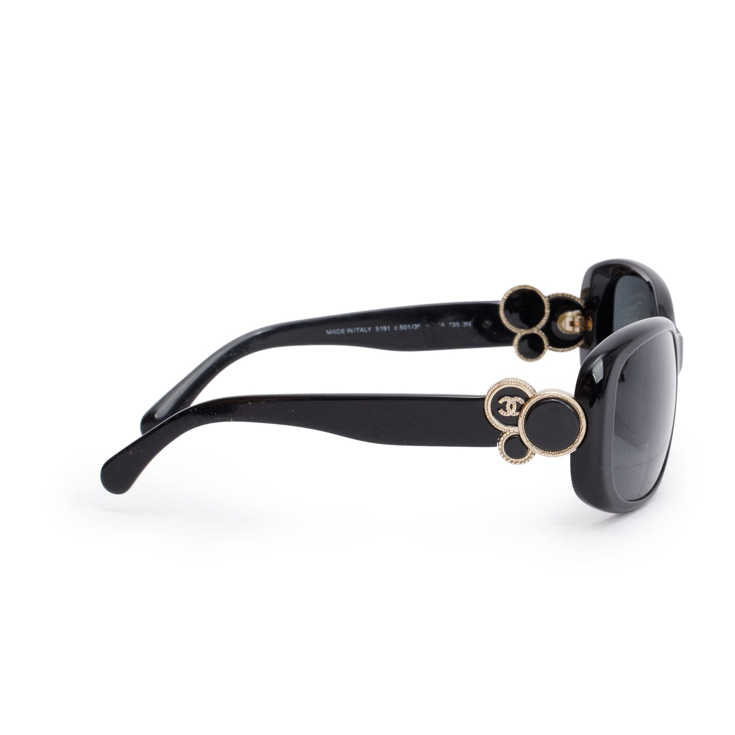 Chanel 5191 Black Acetate Bouton Sunglasses