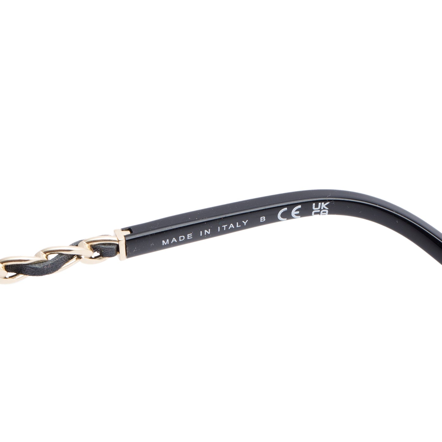 Chanel 5210-Q Chain Link Leather Interlocking CC Accent Square Sunglasses