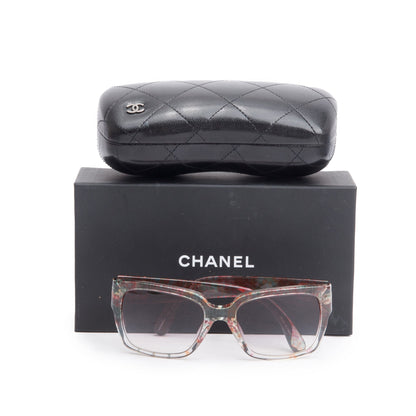 Chanel 5220 Multicolor Tweed Accent Acetate Interlocking CC quare Sunglasses