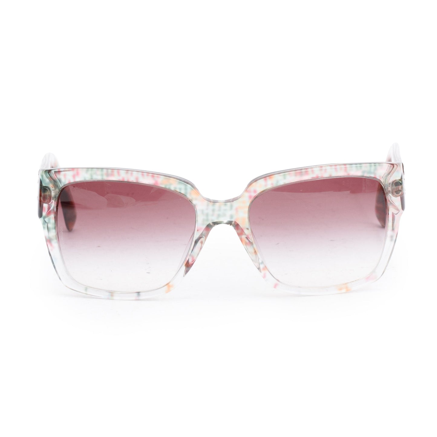 Chanel 5220 Multicolor Tweed Accent Acetate Interlocking CC quare Sunglasses
