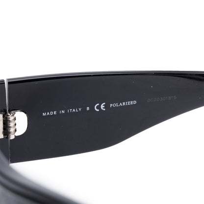 Chanel 5395 Black Quilted Acetate Calfskin Polarized CC Rectangle Sunglasses
