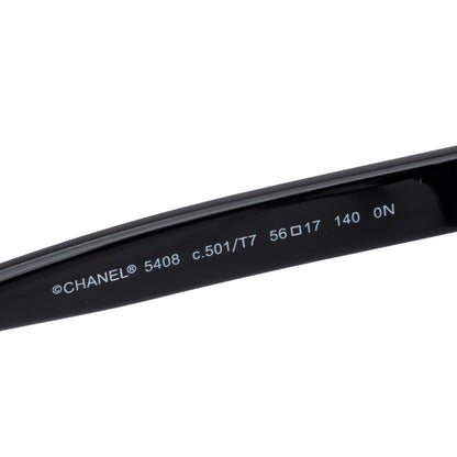 Chanel 5408 Black Acetate Logo Square Eyeglasses