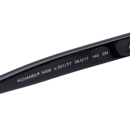 Chanel 5408 Black Acetate Logo Square Eyeglasses