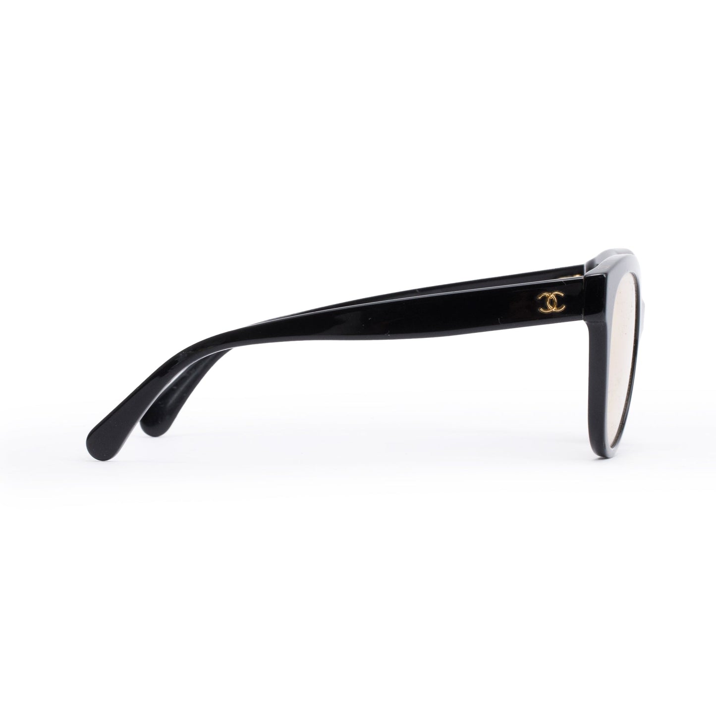 Chanel 5414 Black Acetate CC Logo Butterfly Mirrored Sunglasses