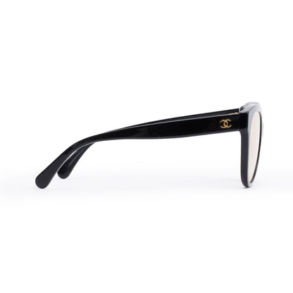 Chanel 5414 Black Acetate CC Logo Butterfly Mirrored Sunglasses