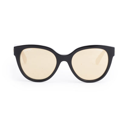 Chanel 5414 Black Acetate CC Logo Butterfly Mirrored Sunglasses