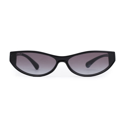 Chanel 5415-A Black Acetate CC Logo Oval Sunglasses