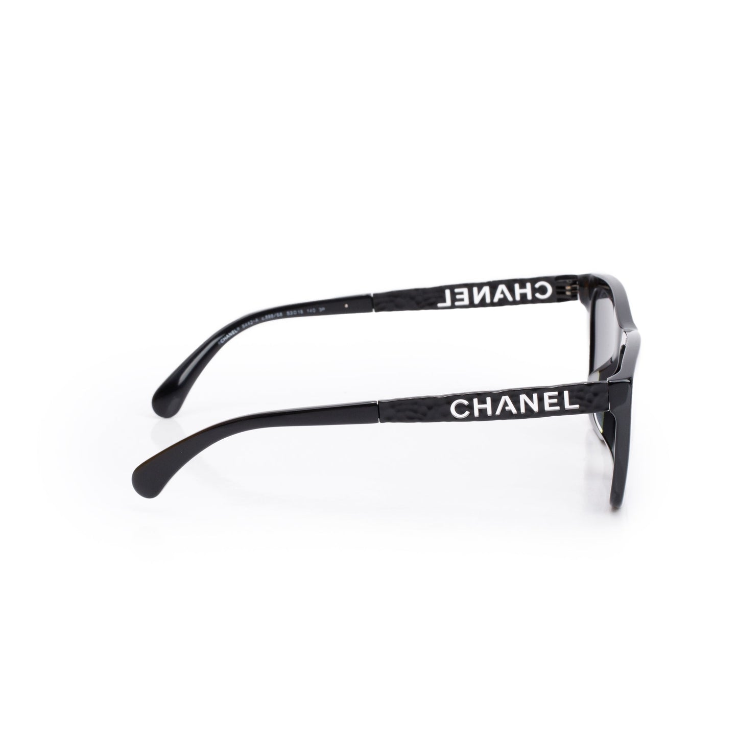 Chanel 5442-A Black Acetate CC Logo Rectangle Sunglasses