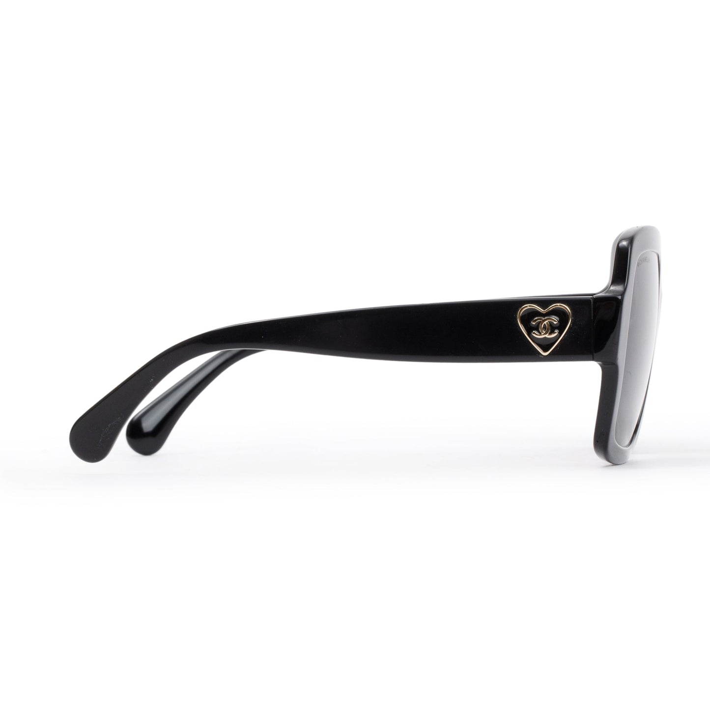 Chanel 5479 Black Acetate Heart CC Charm Square Sunglasses