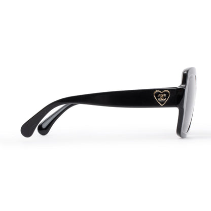 Chanel 5479 Black Acetate Heart CC Charm Square Sunglasses