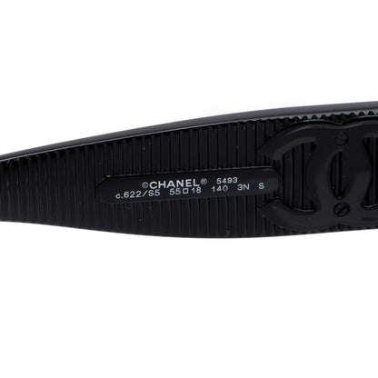 Chanel 5493 Black Acetate CC Logo Rectangle Sunglasses