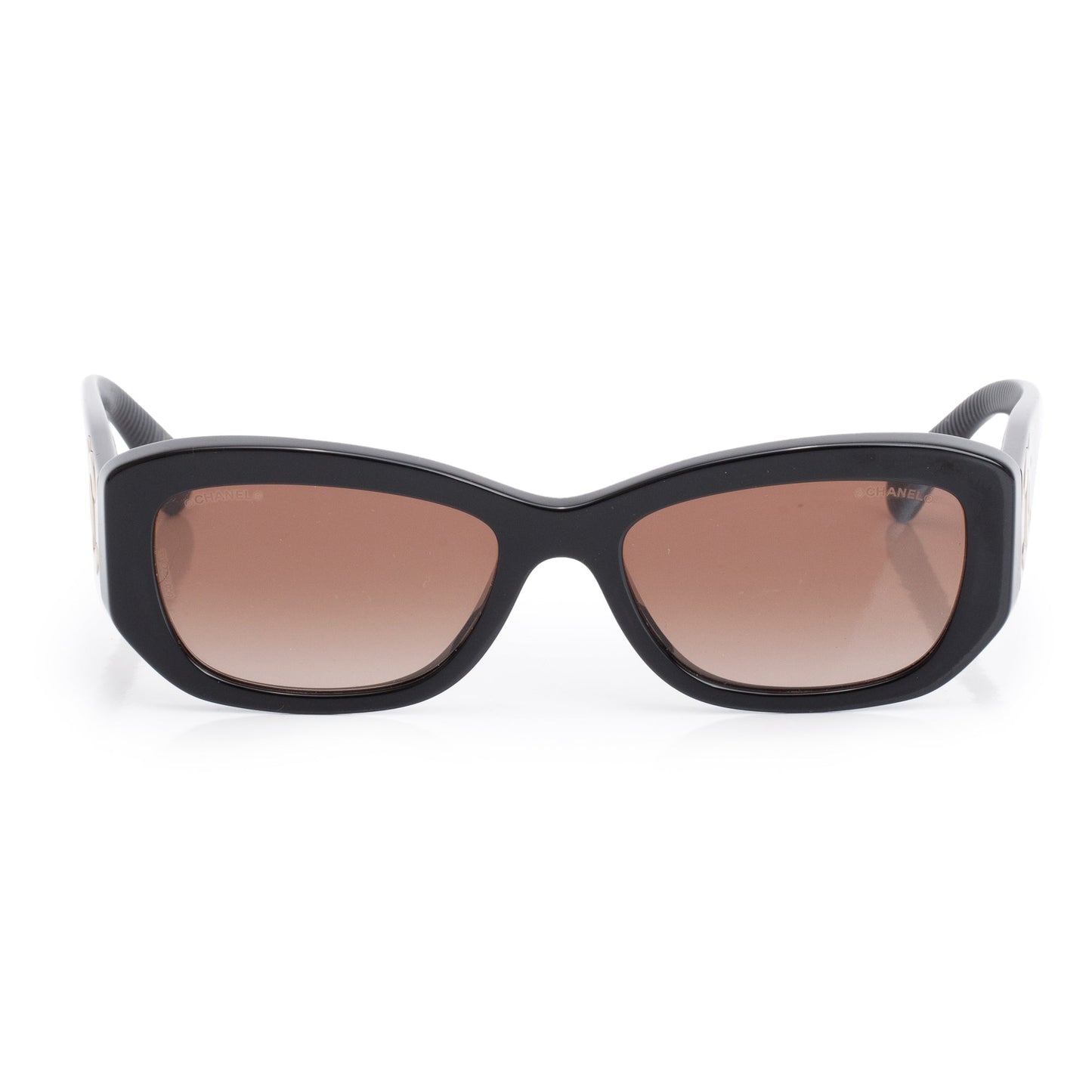 Chanel 5493 Black Acetate CC Logo Rectangle Sunglasses