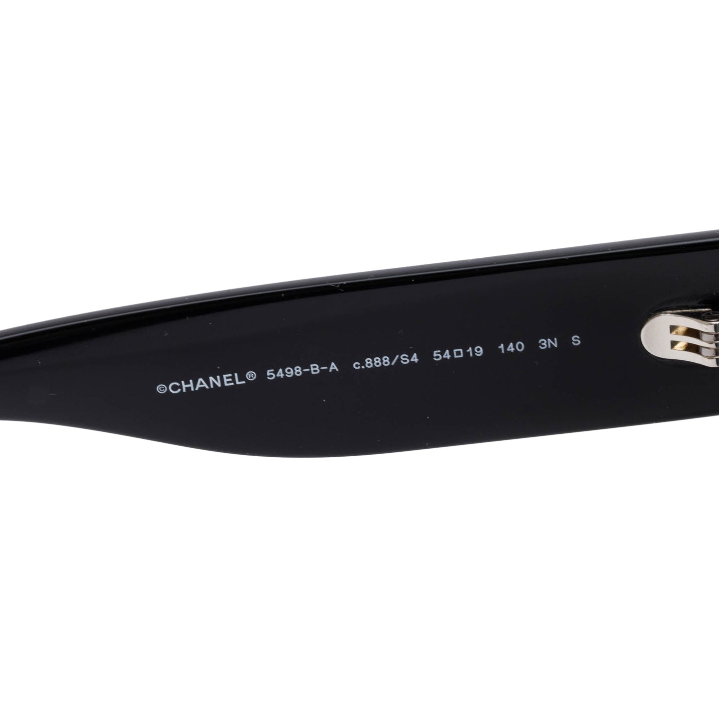 Chanel 5498-B-A Black Acetate Strass CC Logo Round Sunglasses