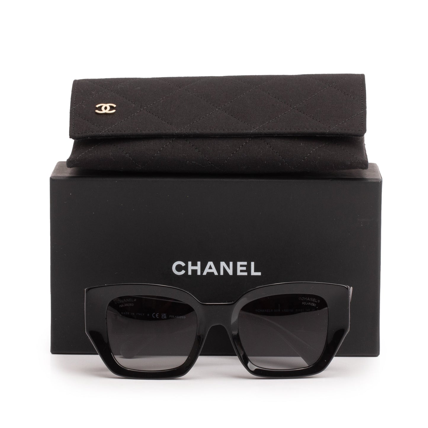 Chanel 5506 Black Acetate CC Logo Cat-Eye Sunglasses