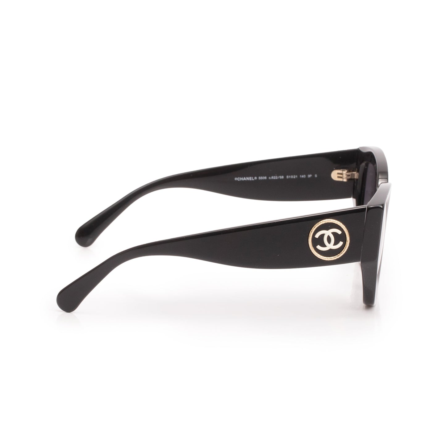 Chanel 5506 Black Acetate CC Logo Cat-Eye Sunglasses