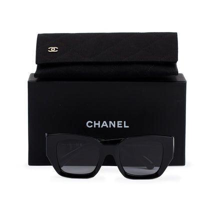 Chanel 5506 Black Acetate CC Logo Square Sunglasses