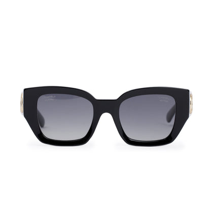 Chanel 5506 Black Acetate CC Logo Square Sunglasses