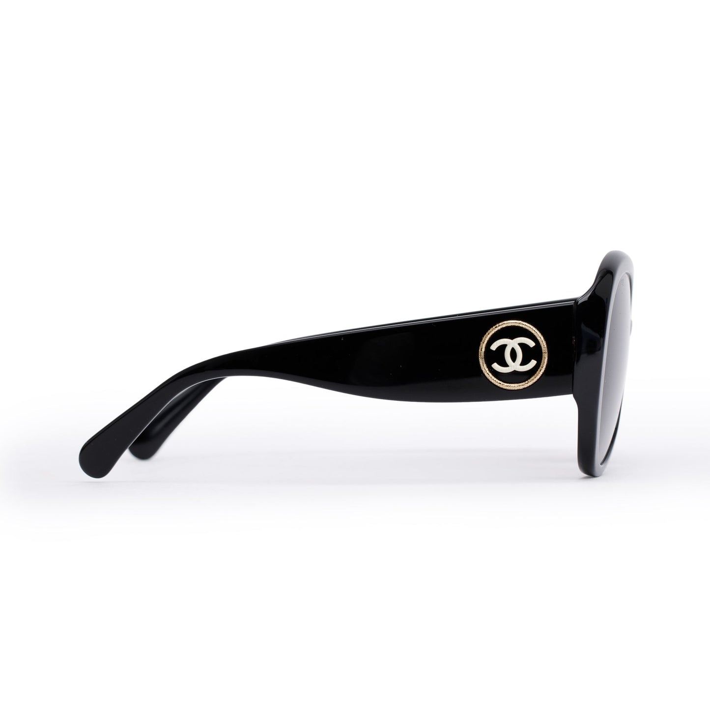 Chanel 5508-A Black Acetate CC Logo Pilot Sunglasses