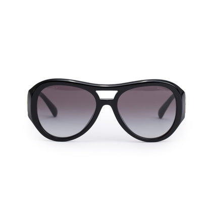 Chanel 5508-A Black Acetate CC Logo Pilot Sunglasses