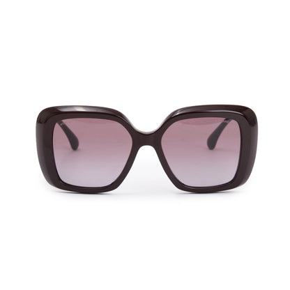 Chanel 5518 Purple Acetate Heart CC Logo Square Sunglasses