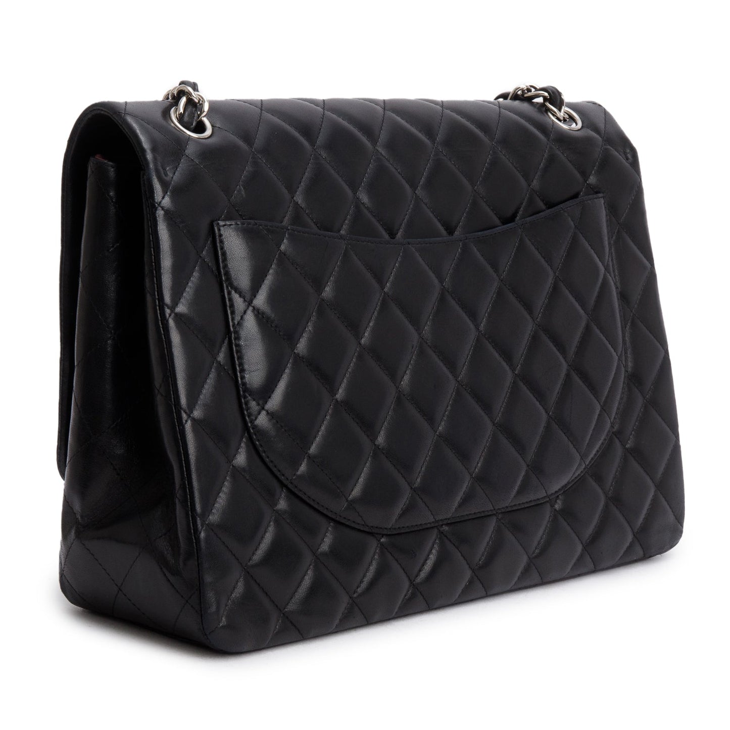 Chanel Black Lambskin Leather Classic Jumbo Single Flap Bag