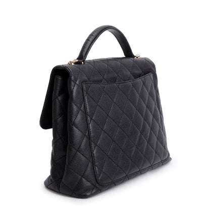 Chanel Vintage Black Caviar Jumbo Kelly Flap Bag