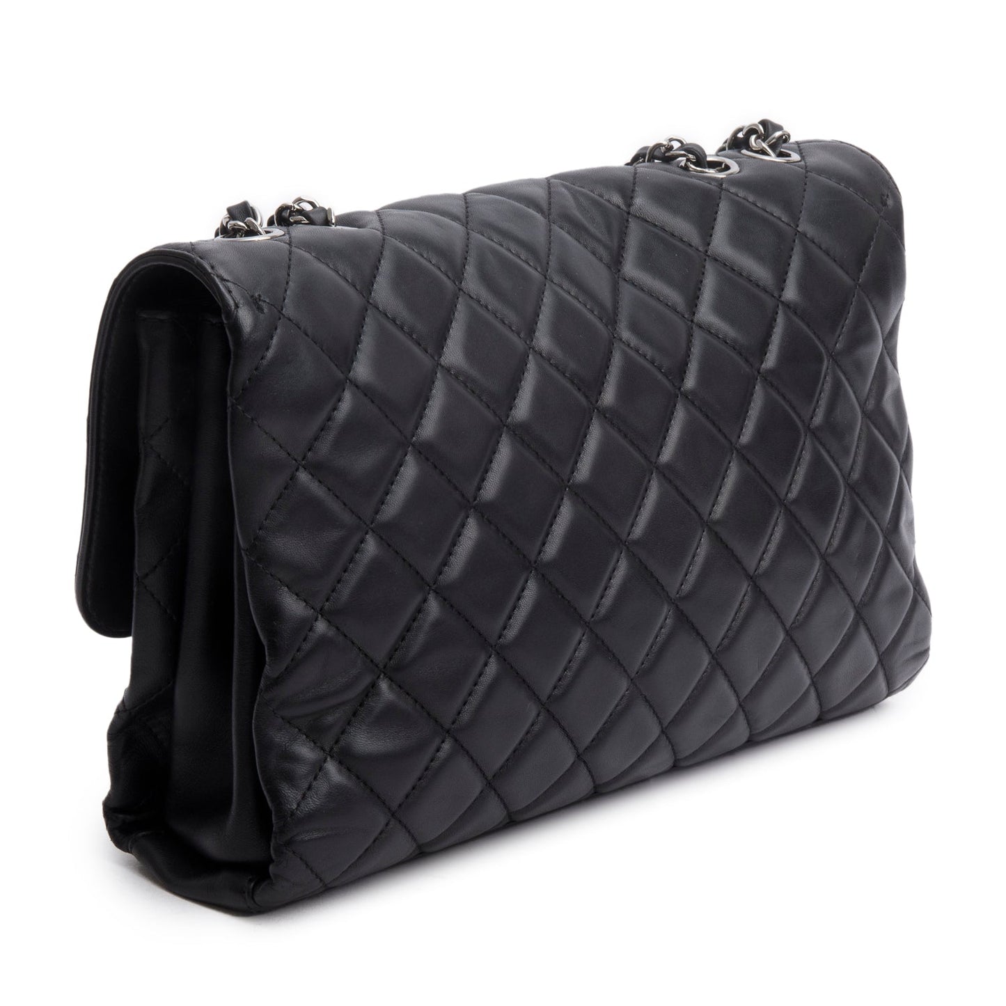 Chanel Black Quilted Lambskin Leather Coco Loop Flap Bag
