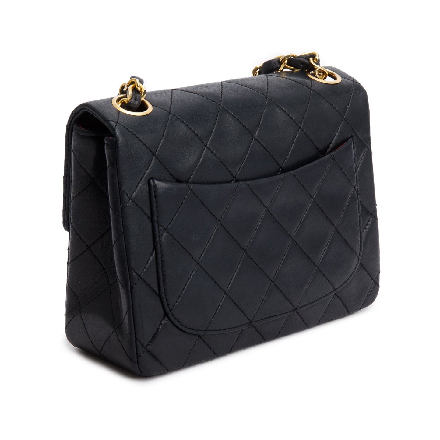 Chanel Vintage Black Lambskin Classic Mini Square Flap