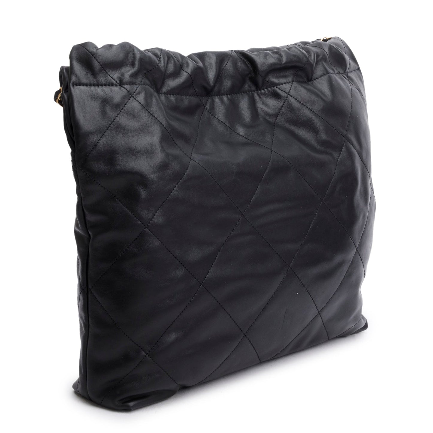 Chanel Black Calfskin Quilted Small 22 Hobo