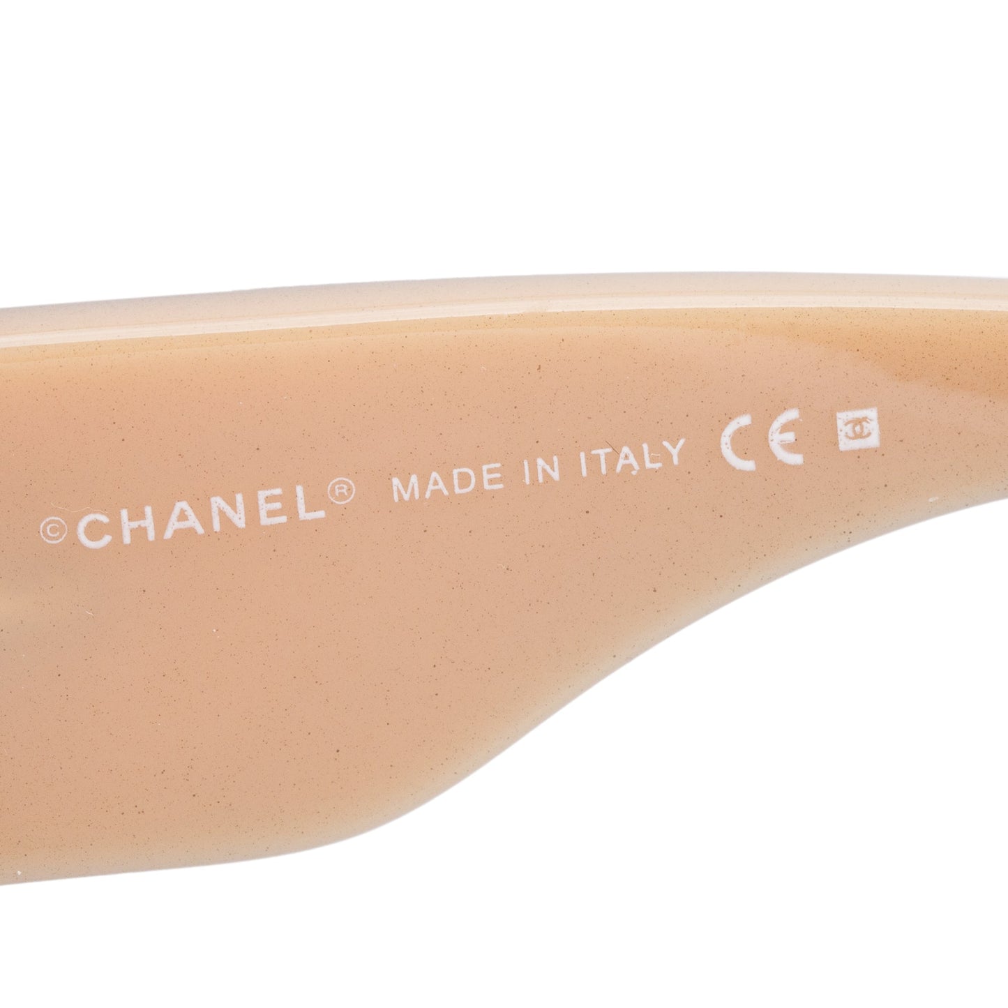 Chanel 6021-B Black/Beige Acetate Baguette Crystal CC Shield Sunglasses