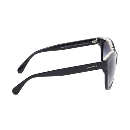 Chanel 6040 Black Acetate Freshwater Pearl Butterfly Sunglasses