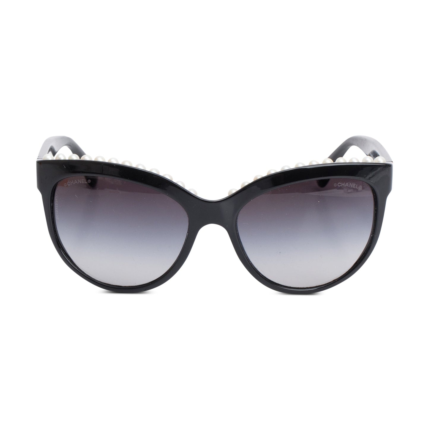 Chanel 6040 Black Acetate Freshwater Pearl Butterfly Sunglasses