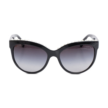 Chanel 6040 Black Acetate Freshwater Pearl Butterfly Sunglasses