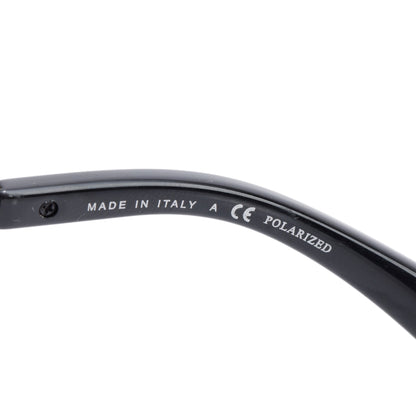 Chanel 6047-Q Black Acetate Stingray Leather CC Logo Polarized Sunglasses