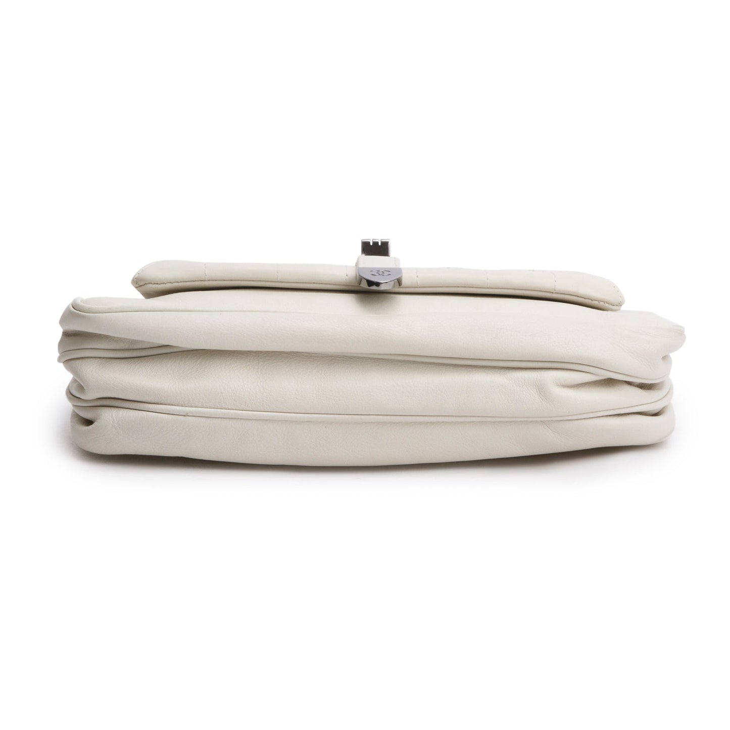 Chanel White Lambskin Mademoiselle Accordion Flap Bag