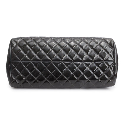 Chanel Green Ombre Patent Leather Quilted Medium Just Mademoiselle Bowler Bag