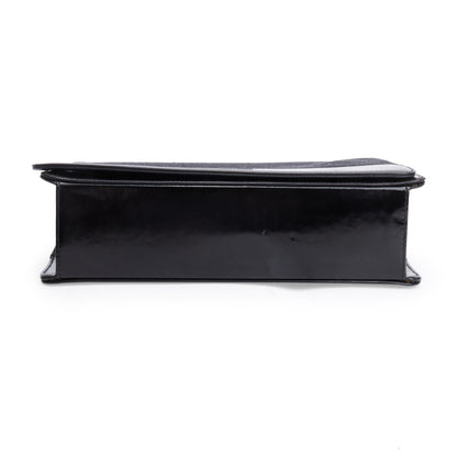 Chanel Grey Jersey Patent Leather CC Flap Shoulder Bag