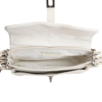 Chanel White Lambskin Mademoiselle Accordion Flap Bag