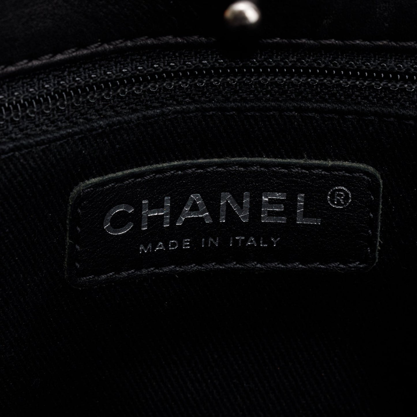 Chanel Black Calfskin Quilted Shopping in Chains Tote
