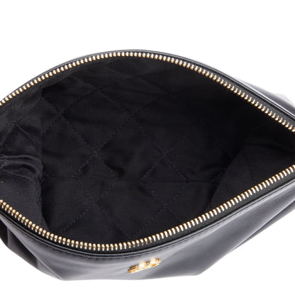 Chanel Black Shiny Calfskin Leather Small Chanel 22 Hobo