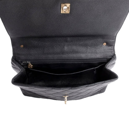 Chanel Vintage Black Caviar Jumbo Kelly Flap Bag