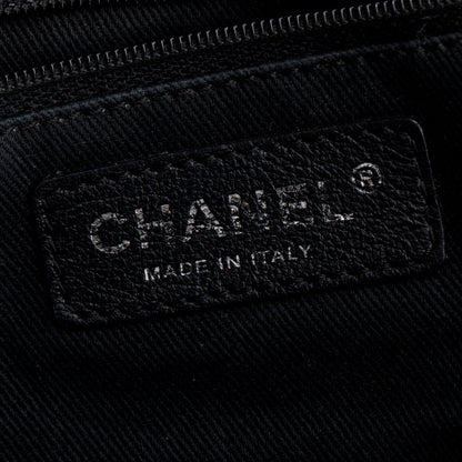 Chanel Navy Quilted Stitched Calfskin Leather Expandable Ligne Flap Bag
