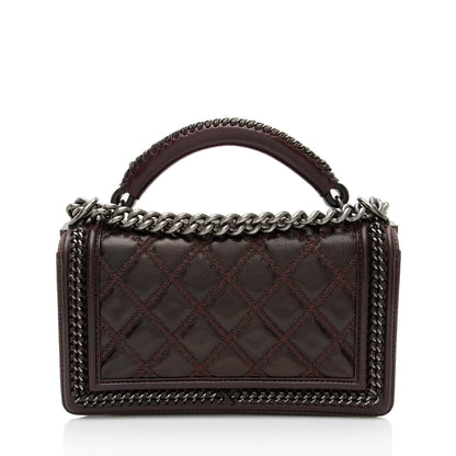 Chanel Aged Calfskin Chain Medium Top Handle Boy Bag