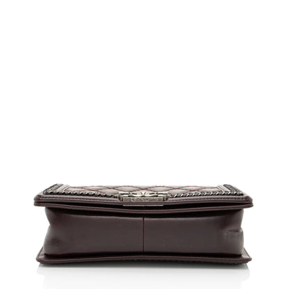 Chanel Aged Calfskin Chain Medium Top Handle Boy Bag