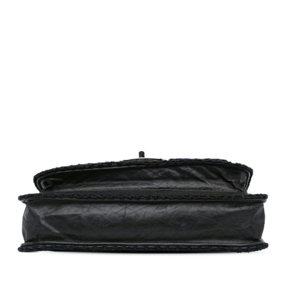 Chanel Aged Calfskin Whipstitch Chocolate Bar Mademoiselle Flap