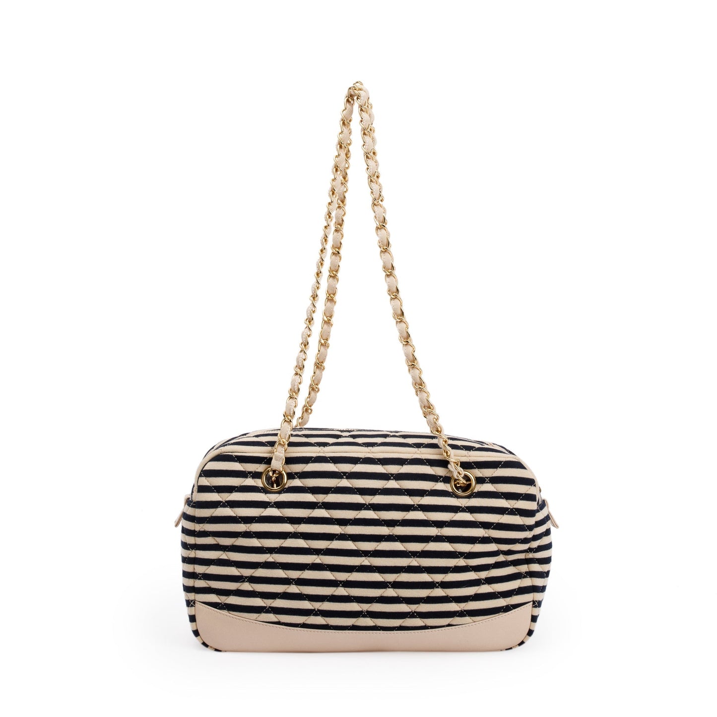 Chanel Beige & Black Quilted Jersey Coco Sailor Camera Bag