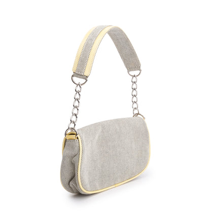 Chanel Beige Canvas Camellia No.5 Mini Flap Bag