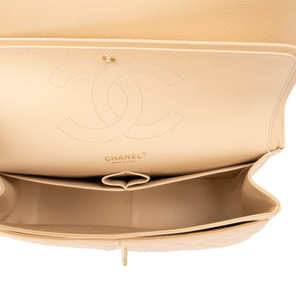 Chanel Beige Caviar Classic Jumbo Double Flap Bag