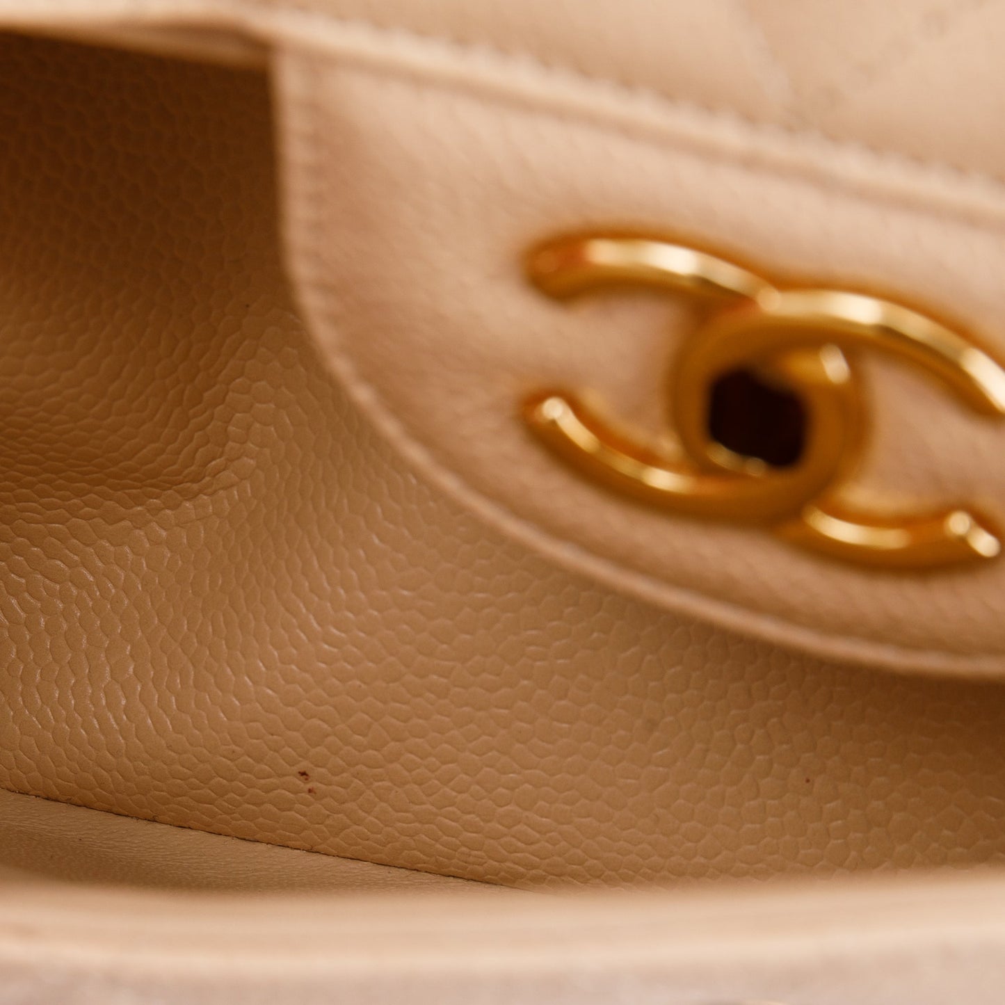 Chanel Beige Caviar Classic Jumbo Double Flap Bag